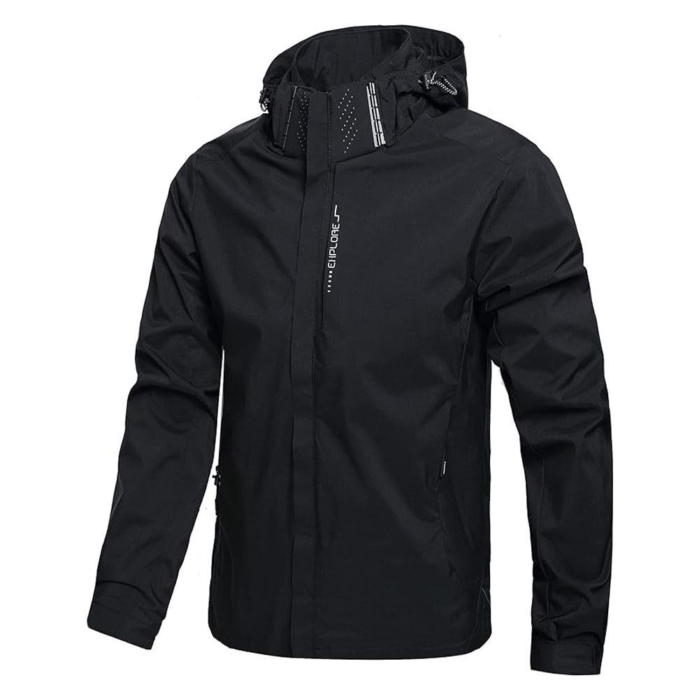 Outdoor Adventure Hat - Jaket hujan pria tahan air, jaket